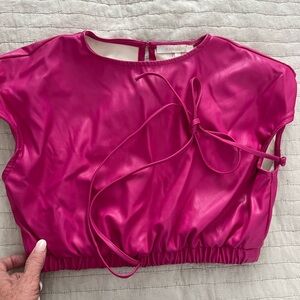 Olivaceous Fuchsia Satin Blouse